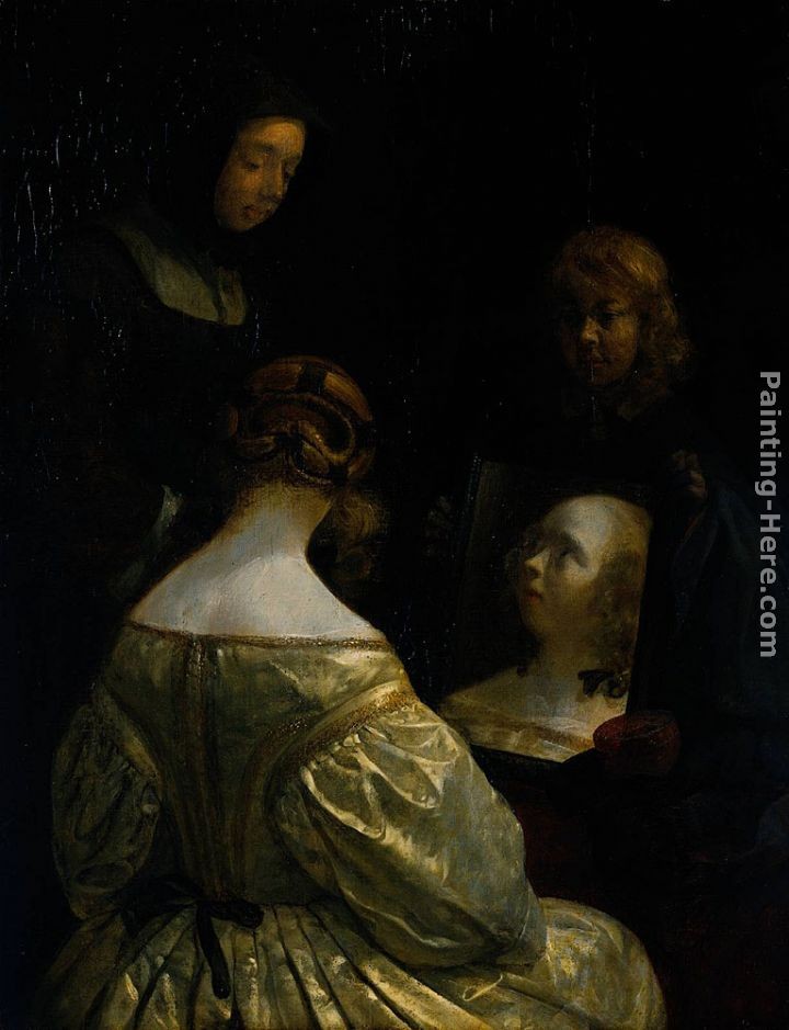 Gerard ter Borch Woman at a Mirror